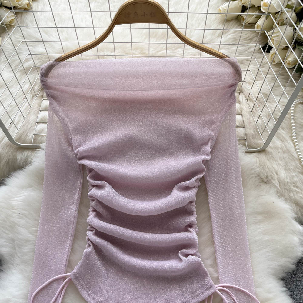 Niche Drawstring Off-shoulder Bottom Top