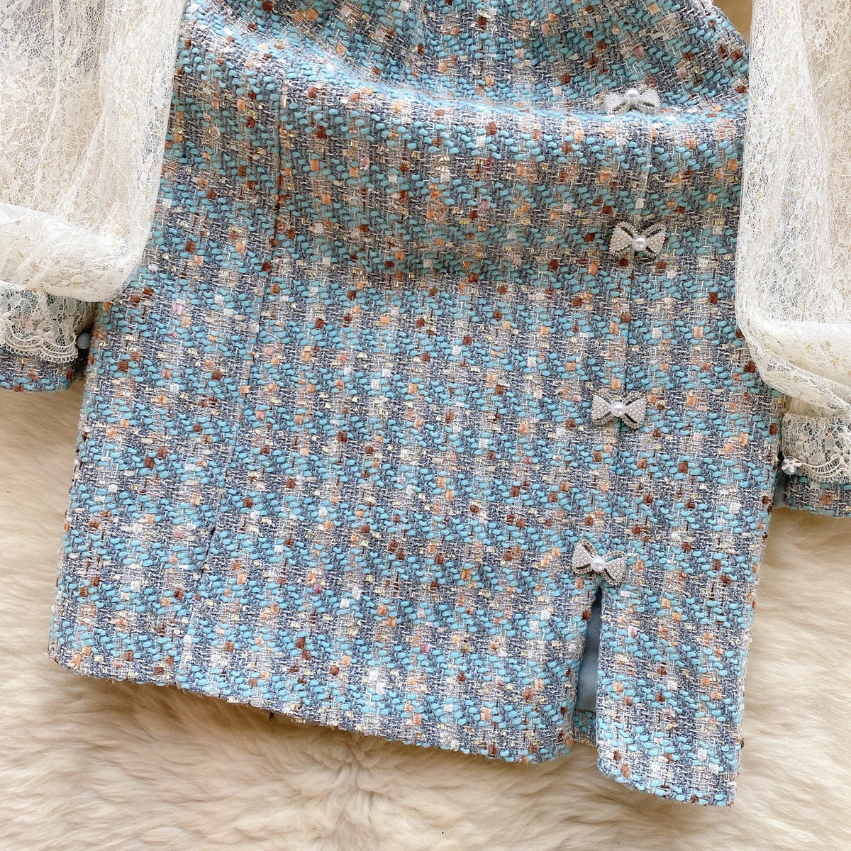 Sweetie Beaded Lace Patchwork Dress