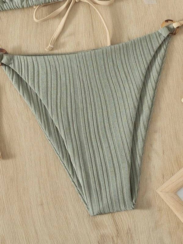 Strappy Bikini In Solid Color