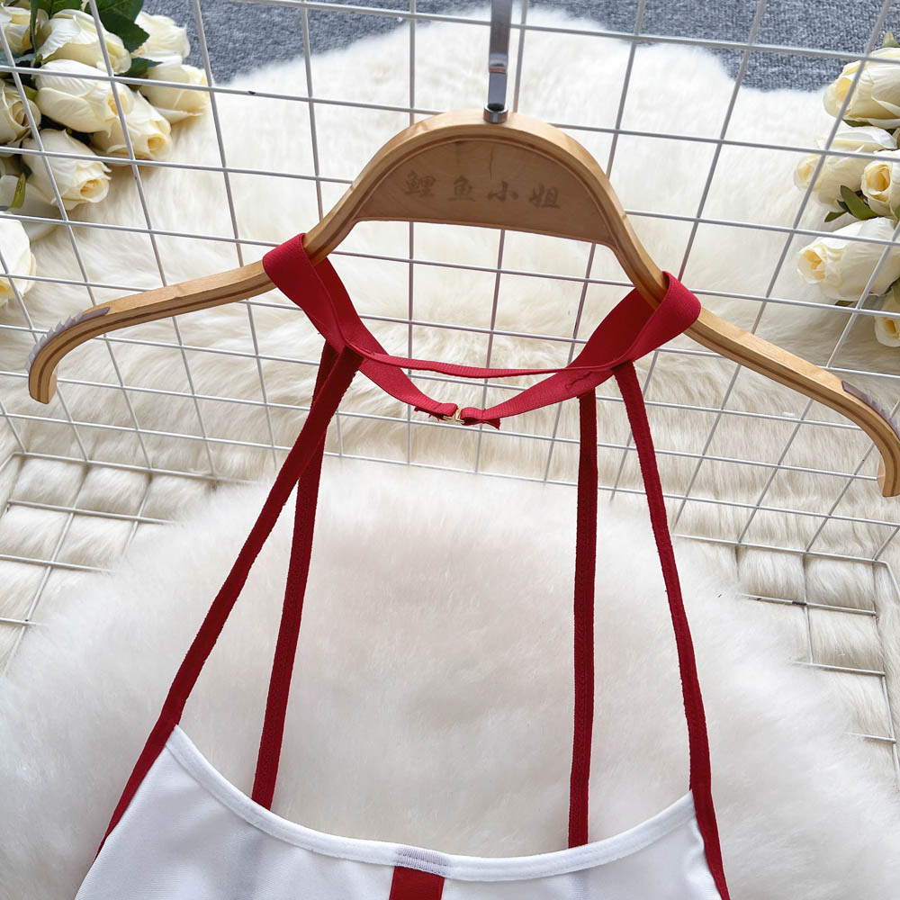 Sweet Bow-tie Hollowed Halter Jumpsuit