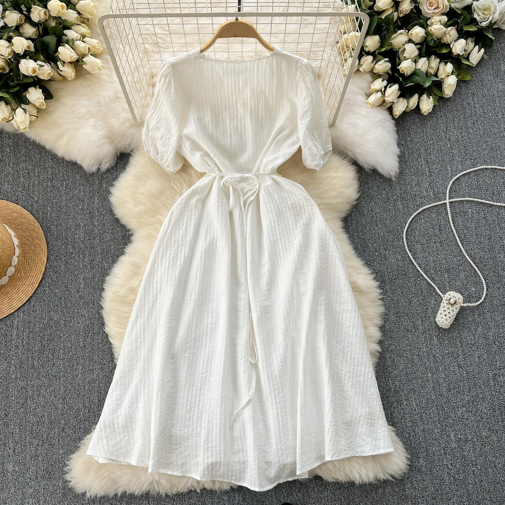 Sweetie White Lace Trim Dress