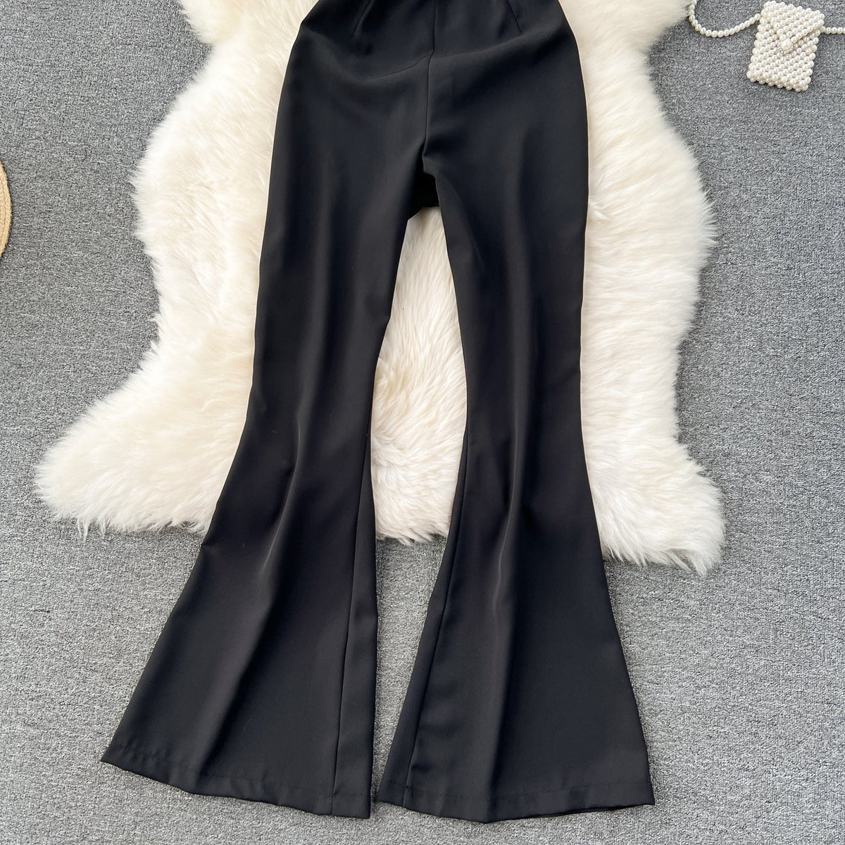Vintage Off-shoulder Black Jumpsuit