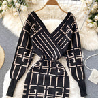 V-neck Knitted Dress