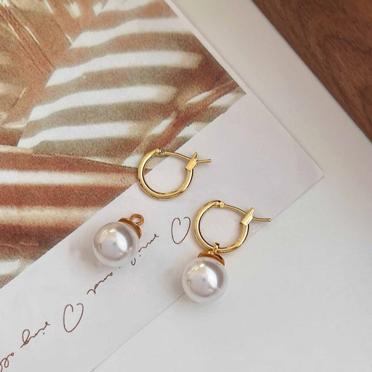 Vintage Pearl Pendant Earrings