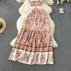 Bohemia Floral Camisole&Skirt 2Pcs