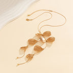 Niche Ginkgo Leaf Tassel Necklace