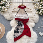 Floral Embroidery Mesh Cheongsam Dress