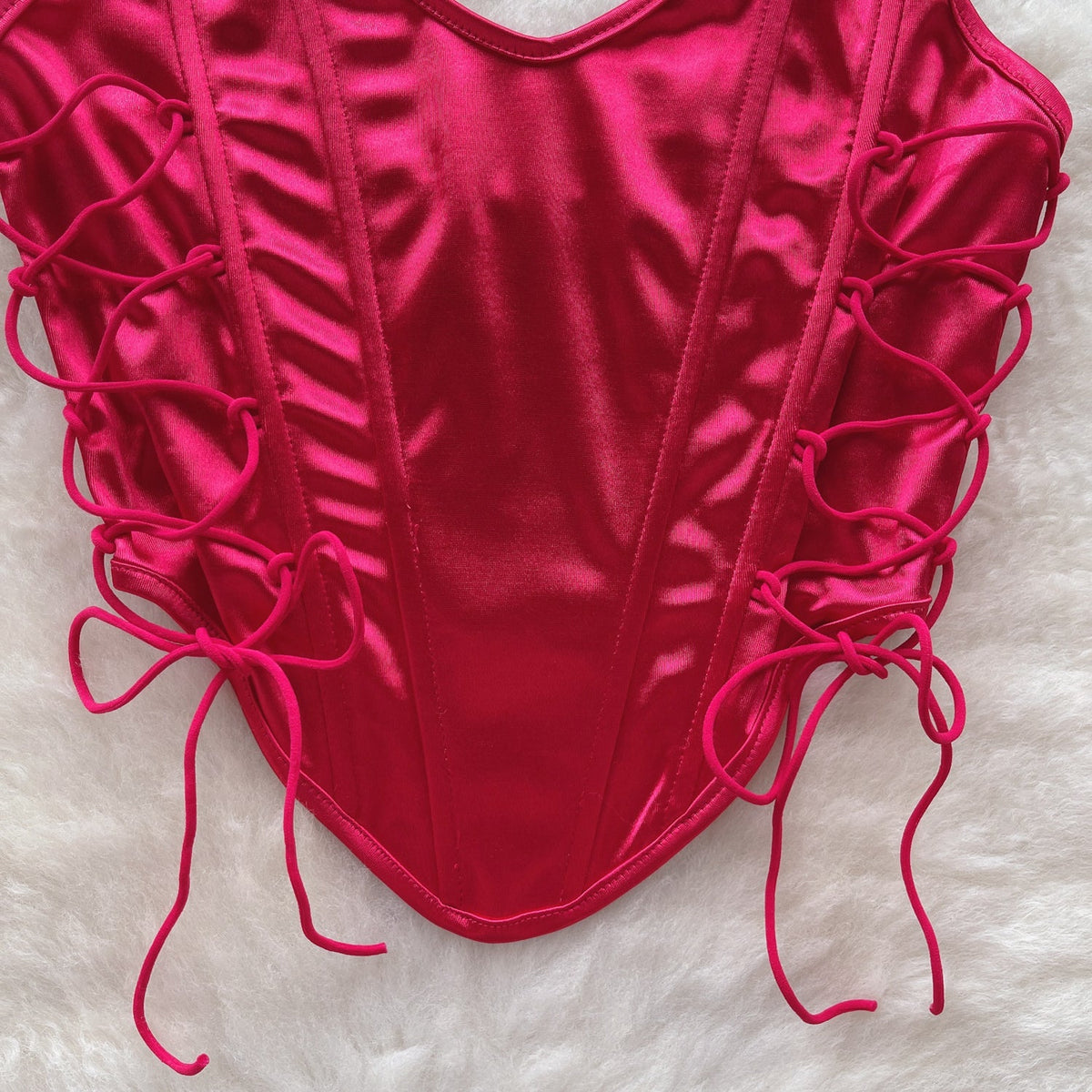 Niche Strapless Lace-up Camisole Top