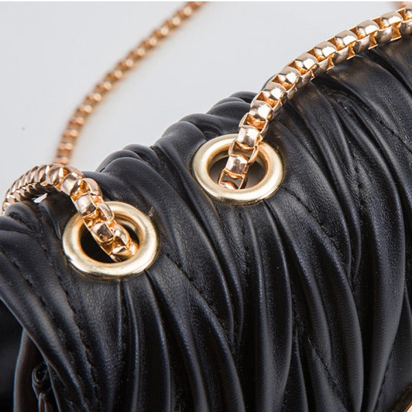 Square Buckle Pleated Square Bag