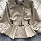 Niche Waist-slimming Leather Jacket