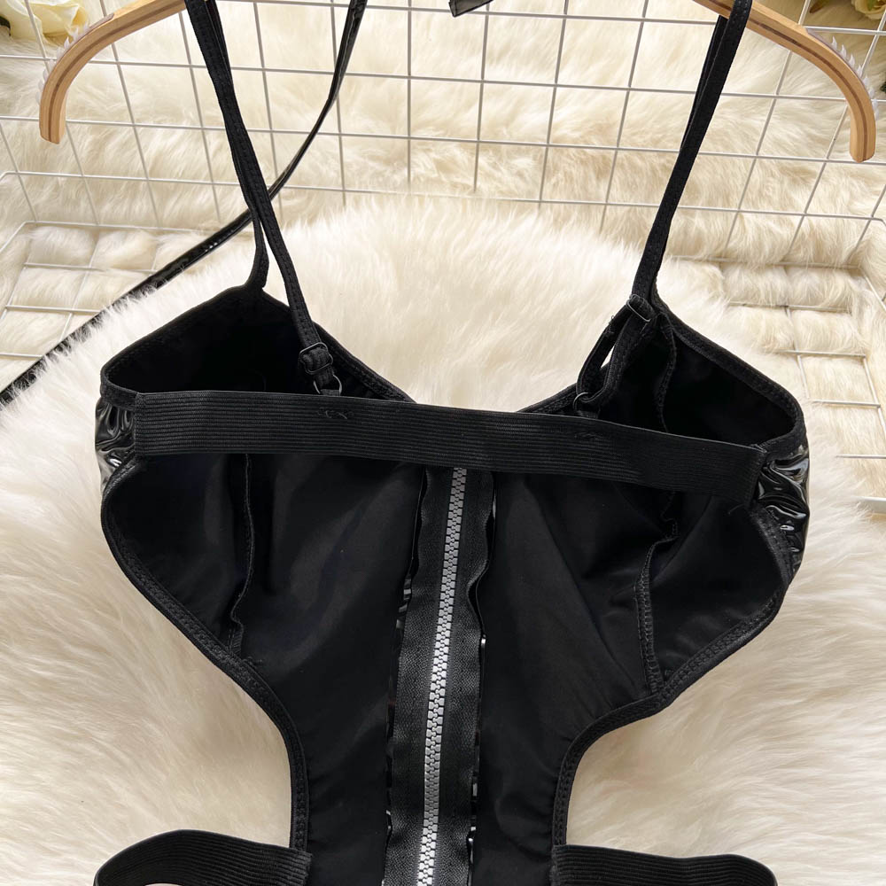 Dark Niche Zipped Leather Jumpsuit