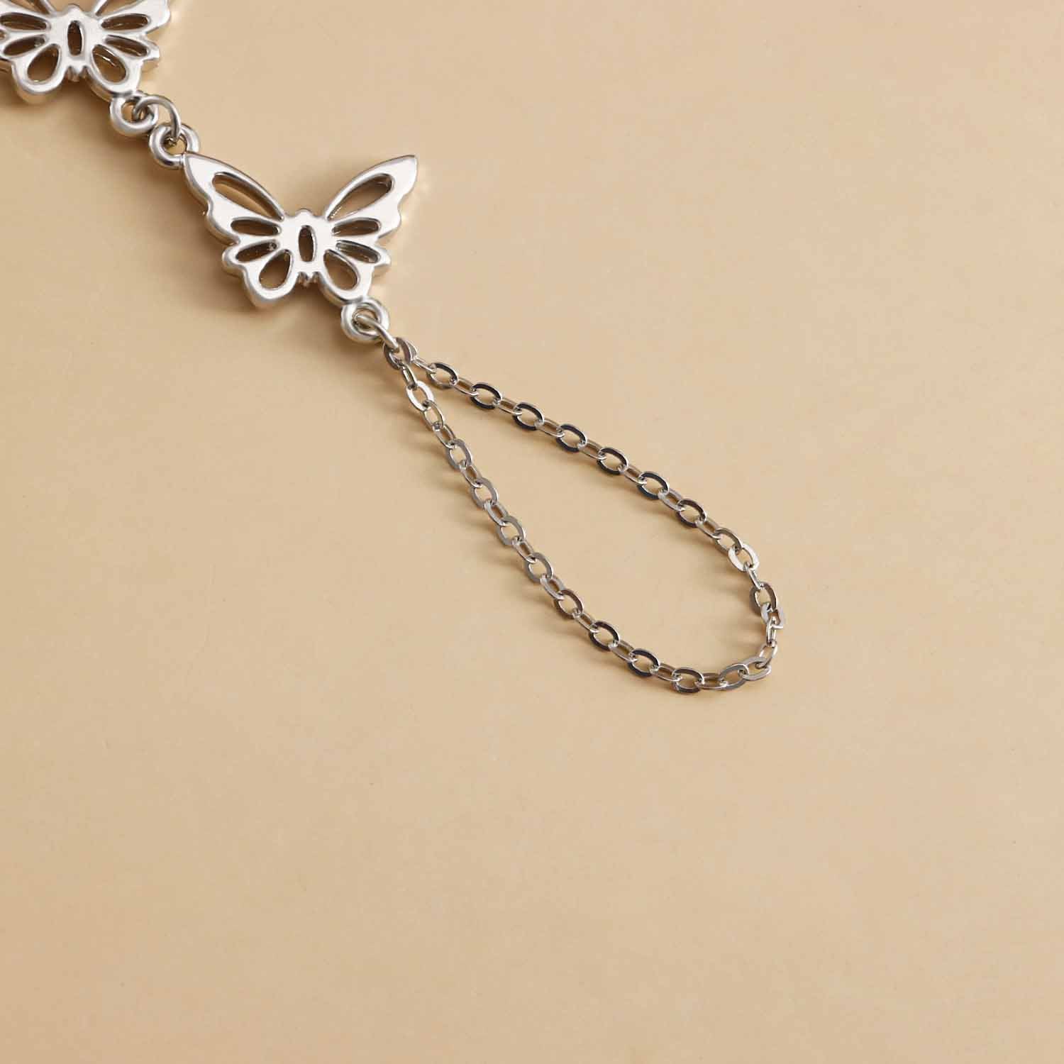 Punk Butterfly Finger Chain Bracelet