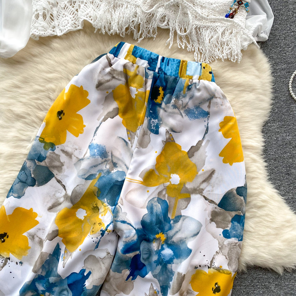 Camisole&UV Cardigan&Printed Trousers 3Pcs