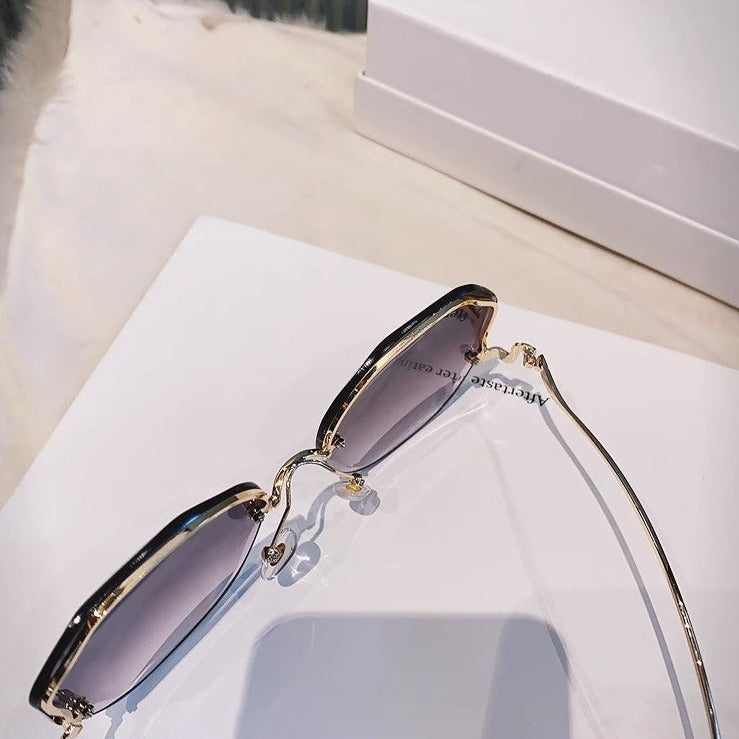 Polygonal Gradient Lenses Rimless Glasses
