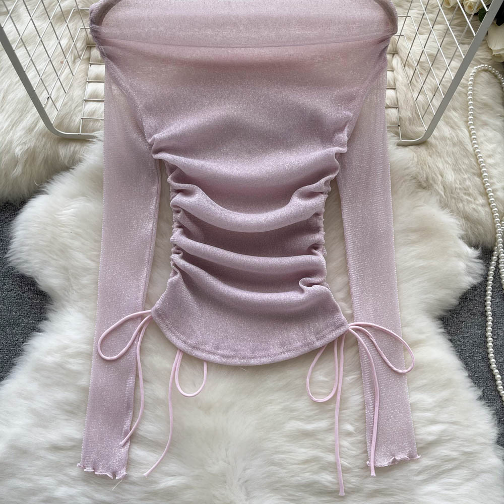 Niche Drawstring Off-shoulder Bottom Top