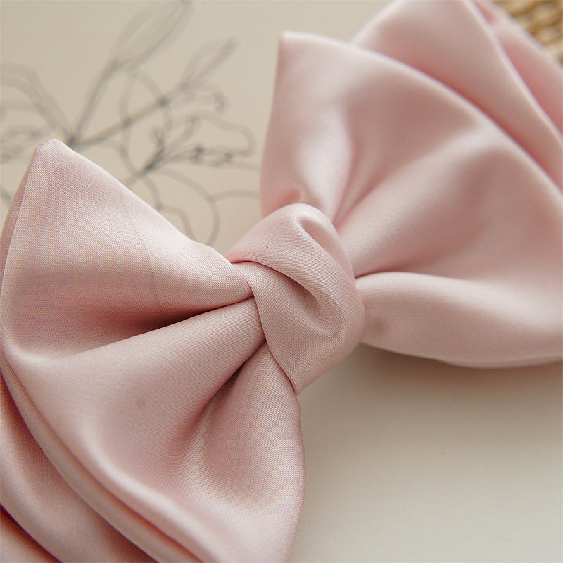 Satin Bow Ribbon Spring Hair Clip