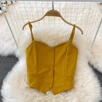 Camisole Short V-Neck Shirt Jacket Long Pants Three Piece