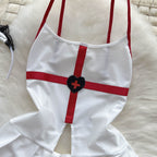 Sweet Bow-tie Hollowed Halter Jumpsuit
