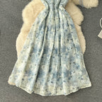 Bow-tie Floral Mesh Slip Dress