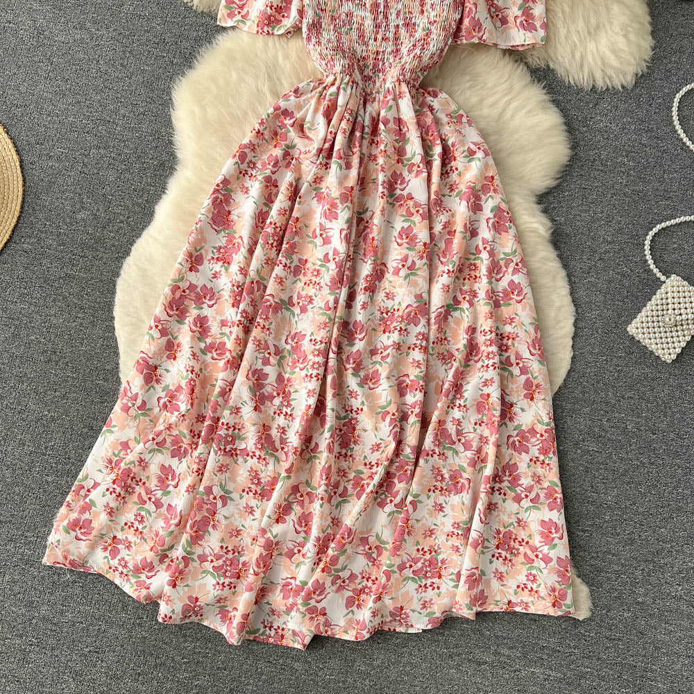 Vintage Short Sleeve Floral Dress