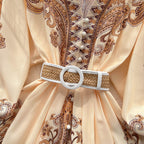 Courtly Printed Lace-up Dress