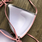 Stamping Patchwork Strappy Bikini