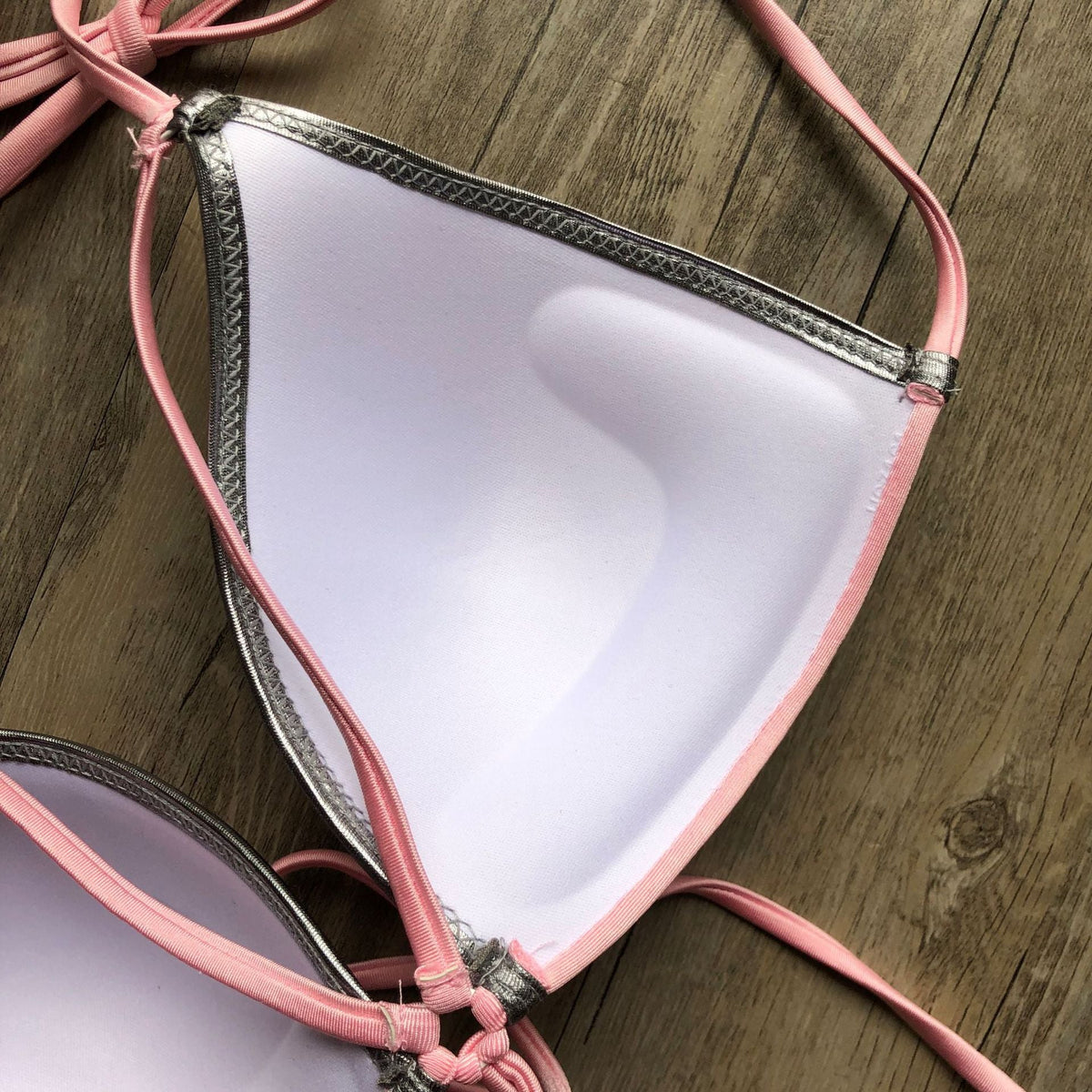 Stamping Patchwork Strappy Bikini