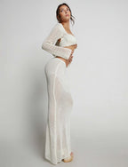 Backless Top&Half-body Skirt Knitted 2Pcs