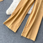 Color Blocking Jumper&Trousers Knitted 2Pcs