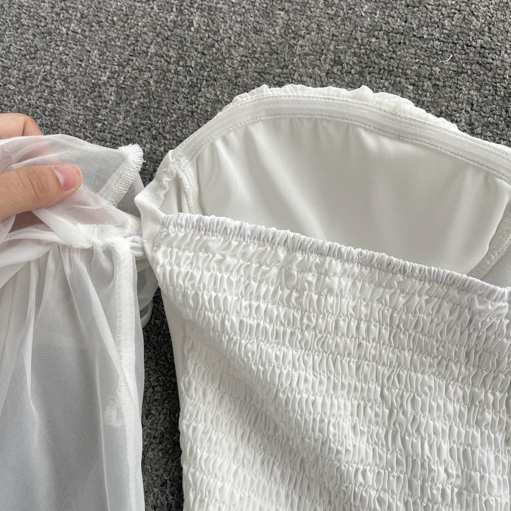 Strapless Chiffon Long Sleeve Top