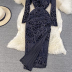 Bronzing Print V-neck Dress