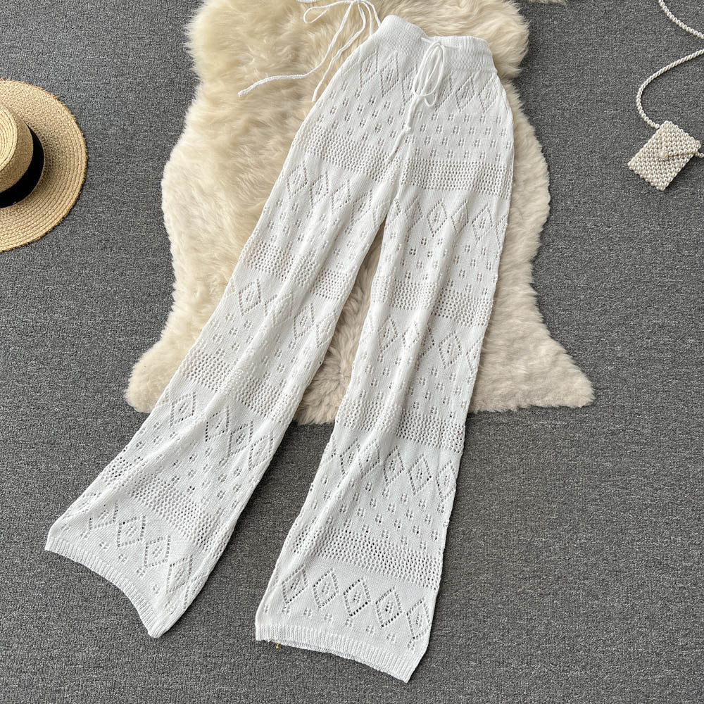 Two-piece Straight-leg Trousers & Lace-up Top