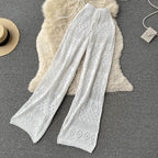 Two-piece Straight-leg Trousers & Lace-up Top