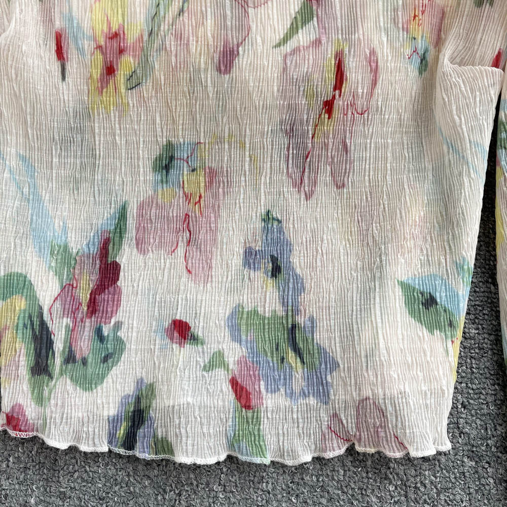 Chic Printed Floral Sun-protection Top