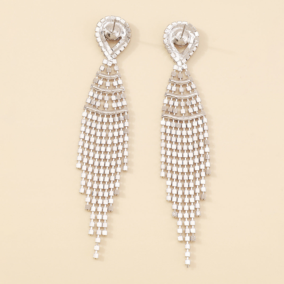 Tassel Dripping Rhinestone Earrings