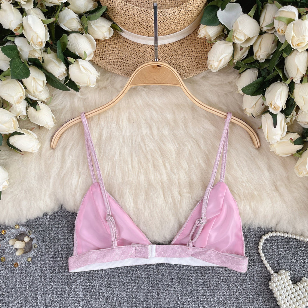 Chic Glossy Sequin Lingerie Top