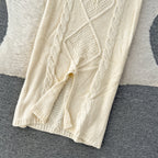 Cable Sweater&Half-body Skirt 2Pcs