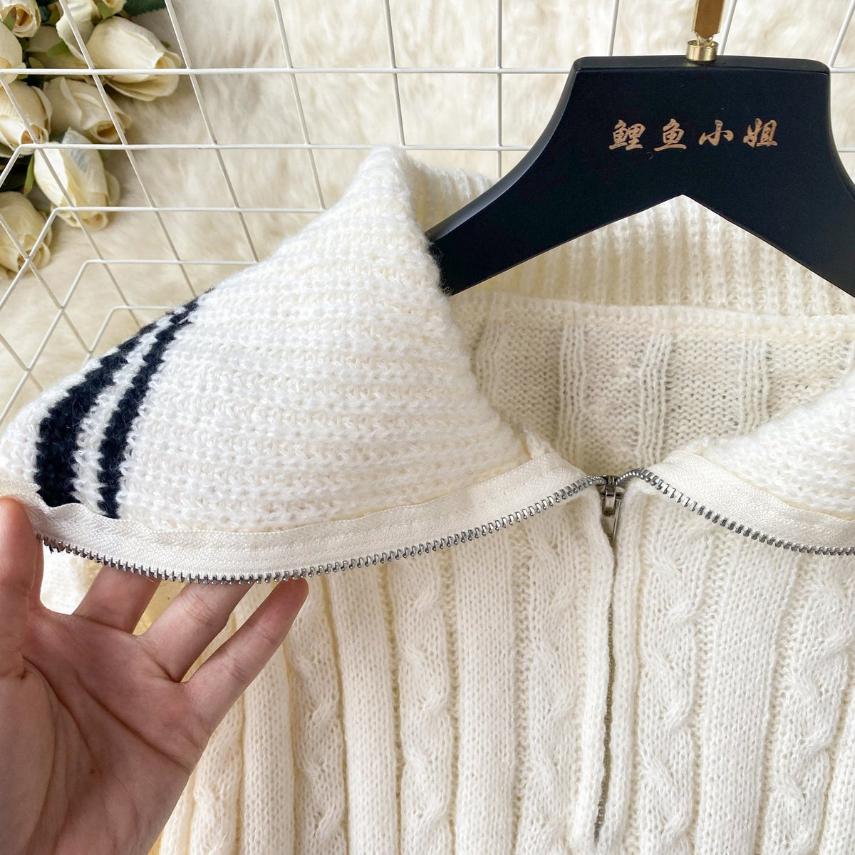 Lapeled Sweater&Shorts Knitted 2Pcs