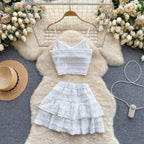 Camisole&Ruffled Skirt Lace 2Pcs