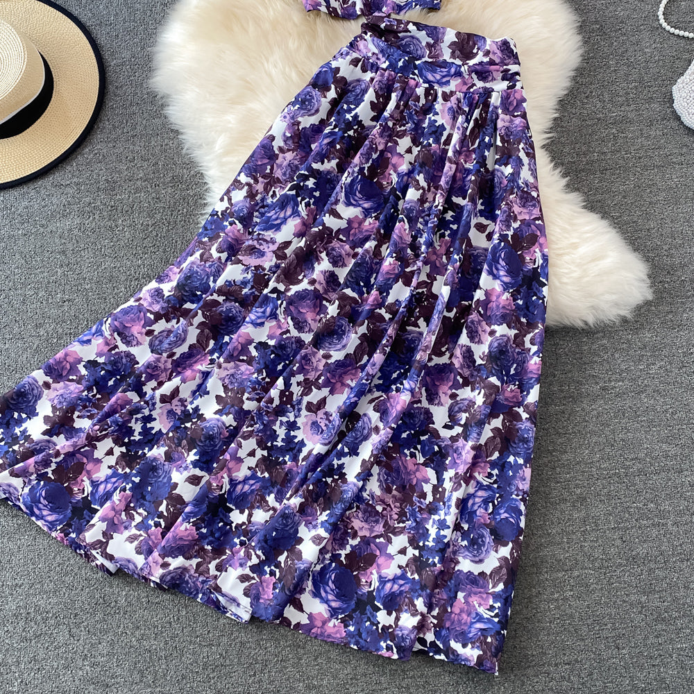 Floral Skirt Two-Piece Short Jacket