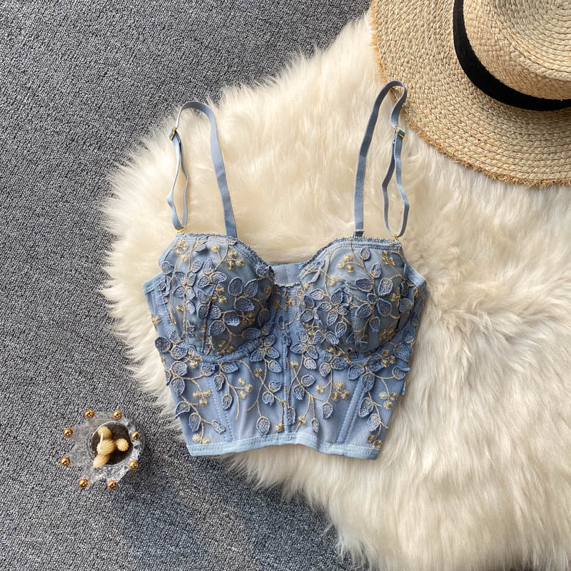 Vintage Embroidered Petal Top