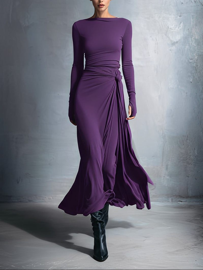 Alba - Long dress with side knot