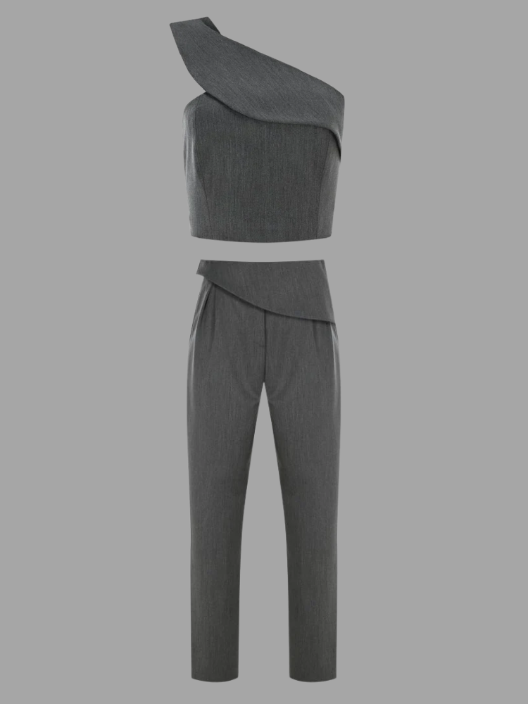 Irregular Vest Two Piece Set