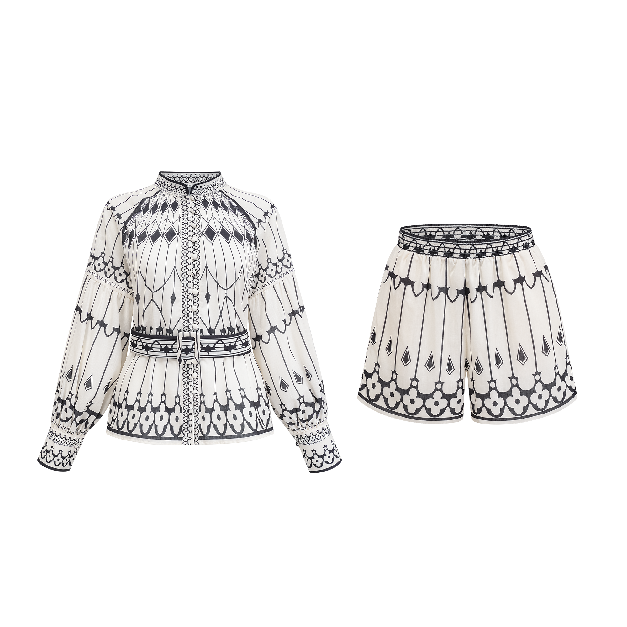Aqxira Graphic-Print Shirt & Shorts Matching Set