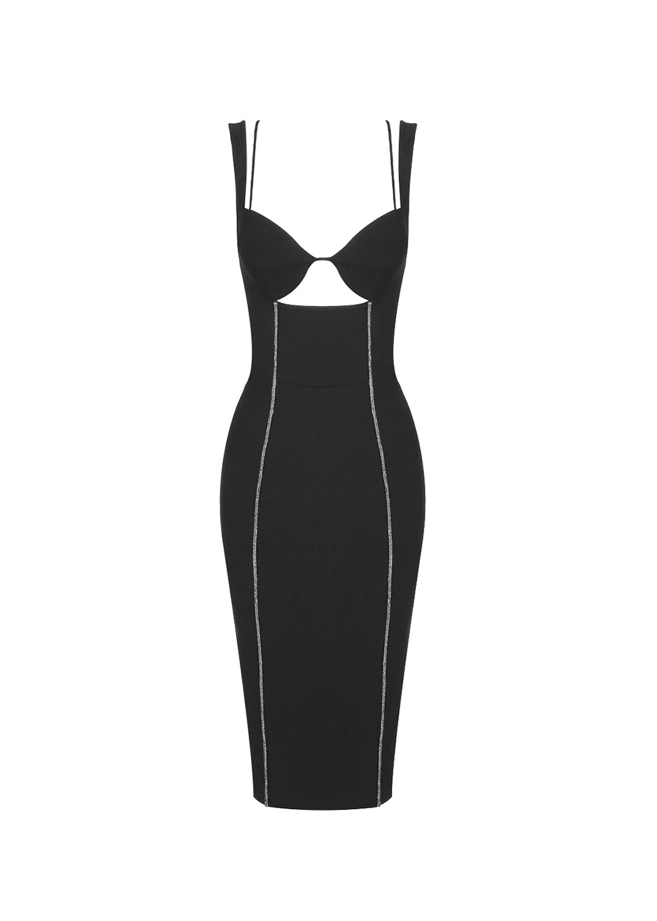 Inina Bustier Sparkly Trim Midi Dress In Black