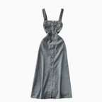 Vintage Distressed Denim Slip Dress