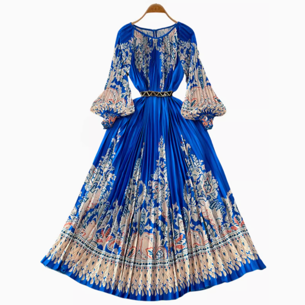 Courtly Floral Printed A-line Dress