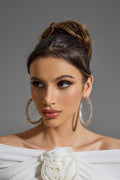 Faux Diamond Round Earrings