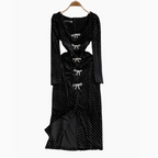 Vintage Polka Dot Black Velvet Dress