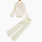 Sweater&Trousers White Sportswear 2Pcs